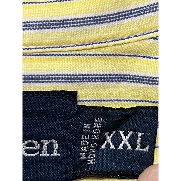 RALPH LAUREN Blake Yellow And Blue Striped Short Sleeve Button Down Men’s XXL - Picture 4 of 12